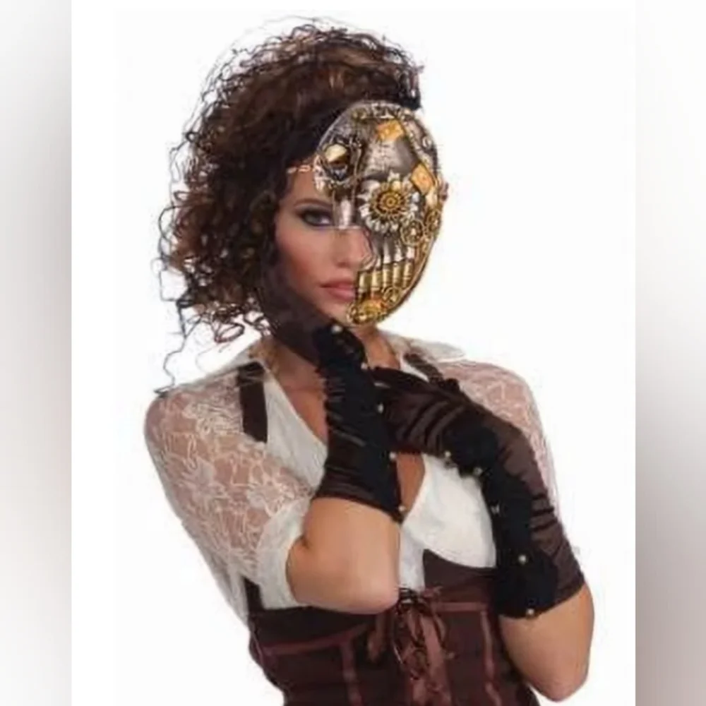 Steampunk Half Mask Cosplay Halloween Costume Party Themed Festival Western